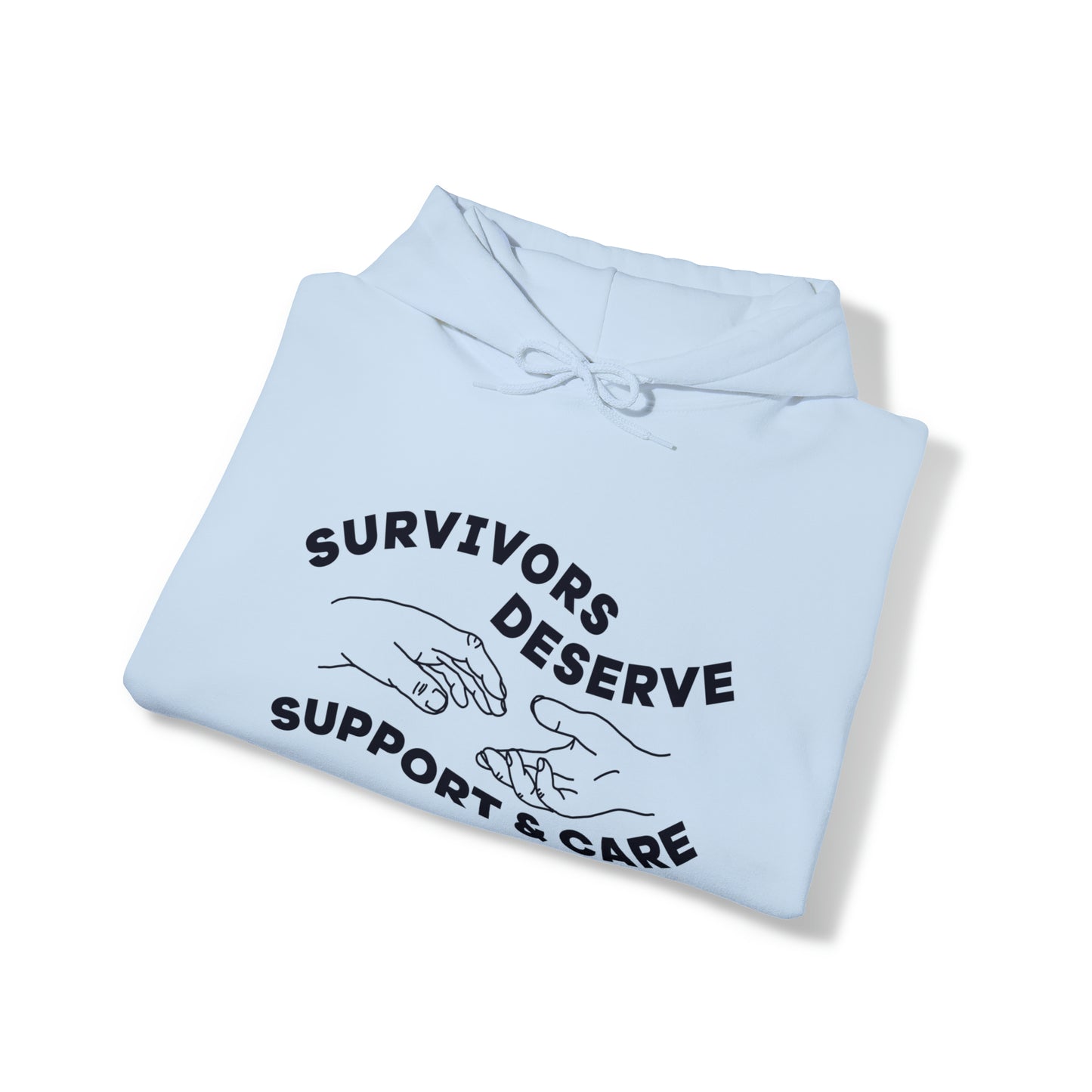Survivors Deserve Support & Care Heavy Blend™ Hooded Sweatshirt