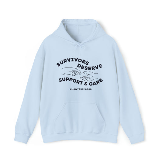 Survivors Deserve Support & Care Heavy Blend™ Hooded Sweatshirt