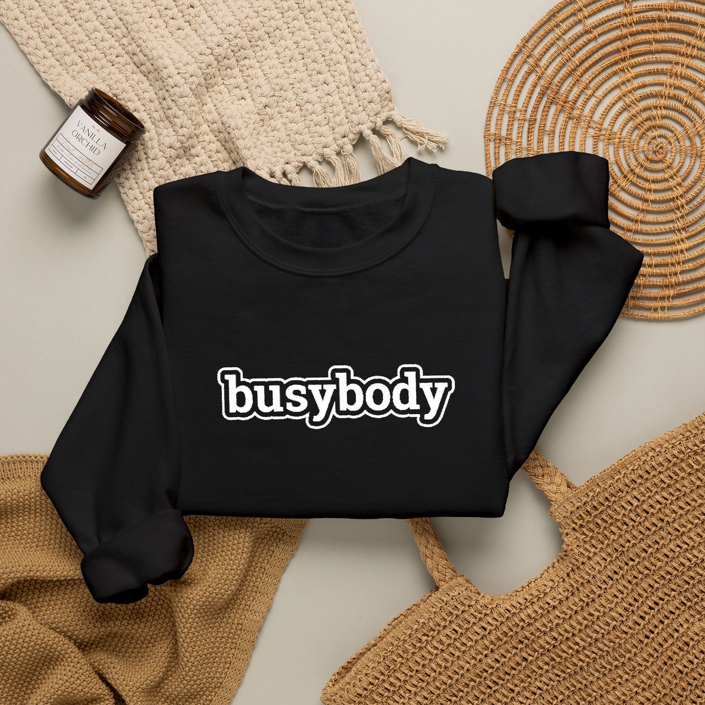 Black Minimalist Crewneck Sweatshirt